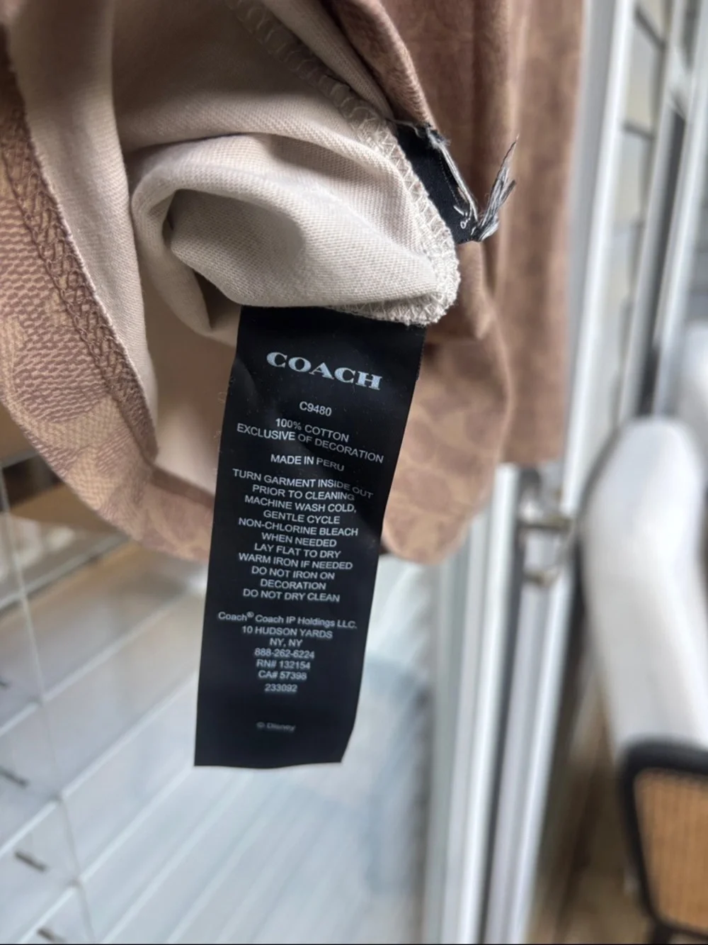 Disney Coach-Inspired Brown Logo Mickey Short Sleeve Tee with Red Trim - Picture 5 of 5